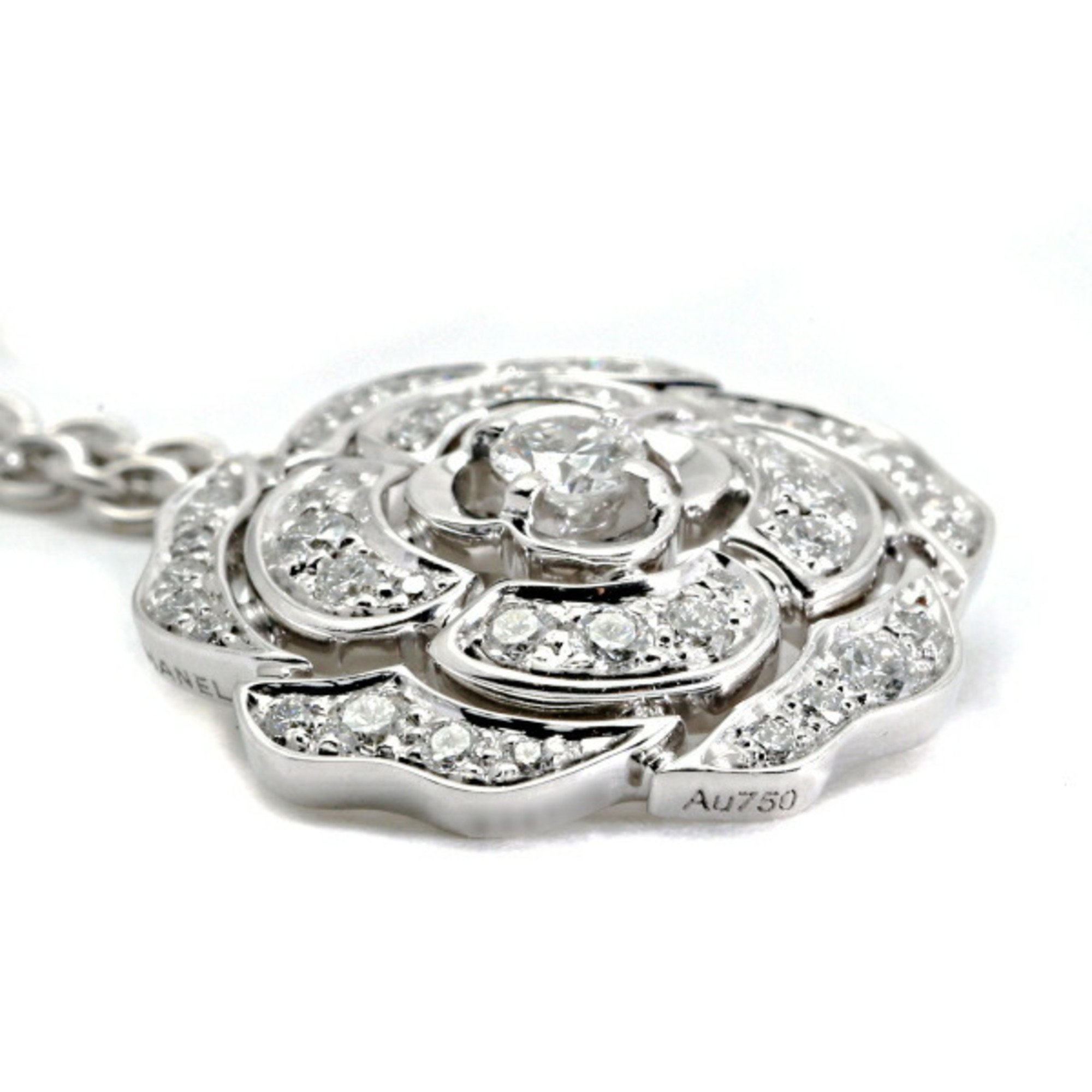 Chanel Camellia K18WG White Gold Necklace J379211