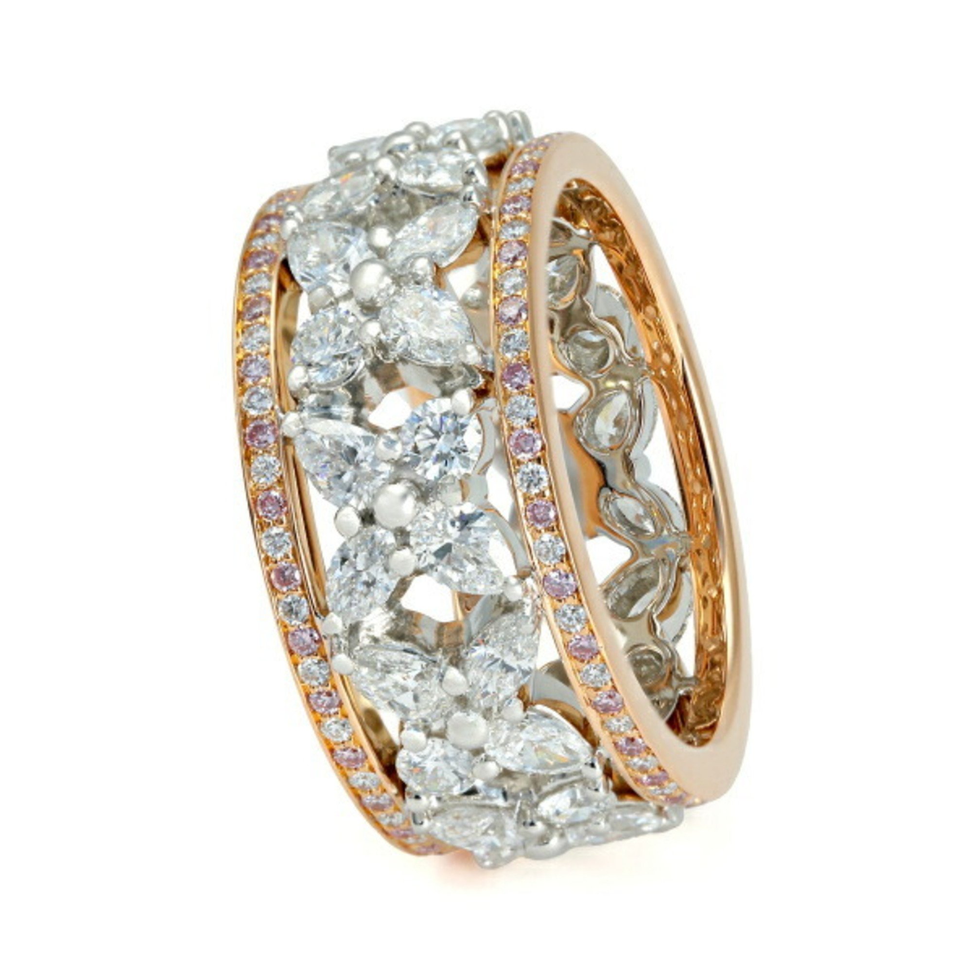 Tiffany Victoria Diamond Band Ring K18PG Pink Gold K18WG White