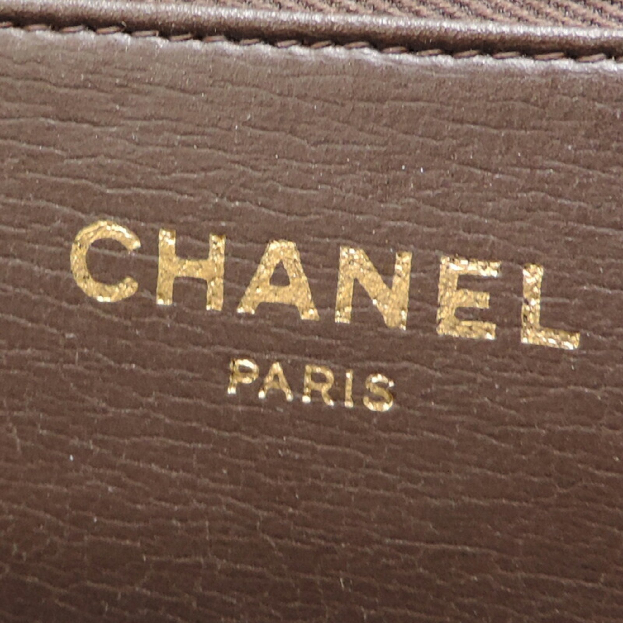 Chanel Matelasse Chain Women's Shoulder Bag Cotton Brown