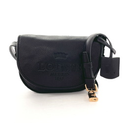 LOEWE Heritage 377.79.753 Shoulder Bag Leather Black Women's O3123465
