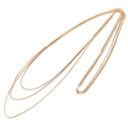 Christian Dior Dior Necklace Gold Metal Chain 3 Row Long Women's