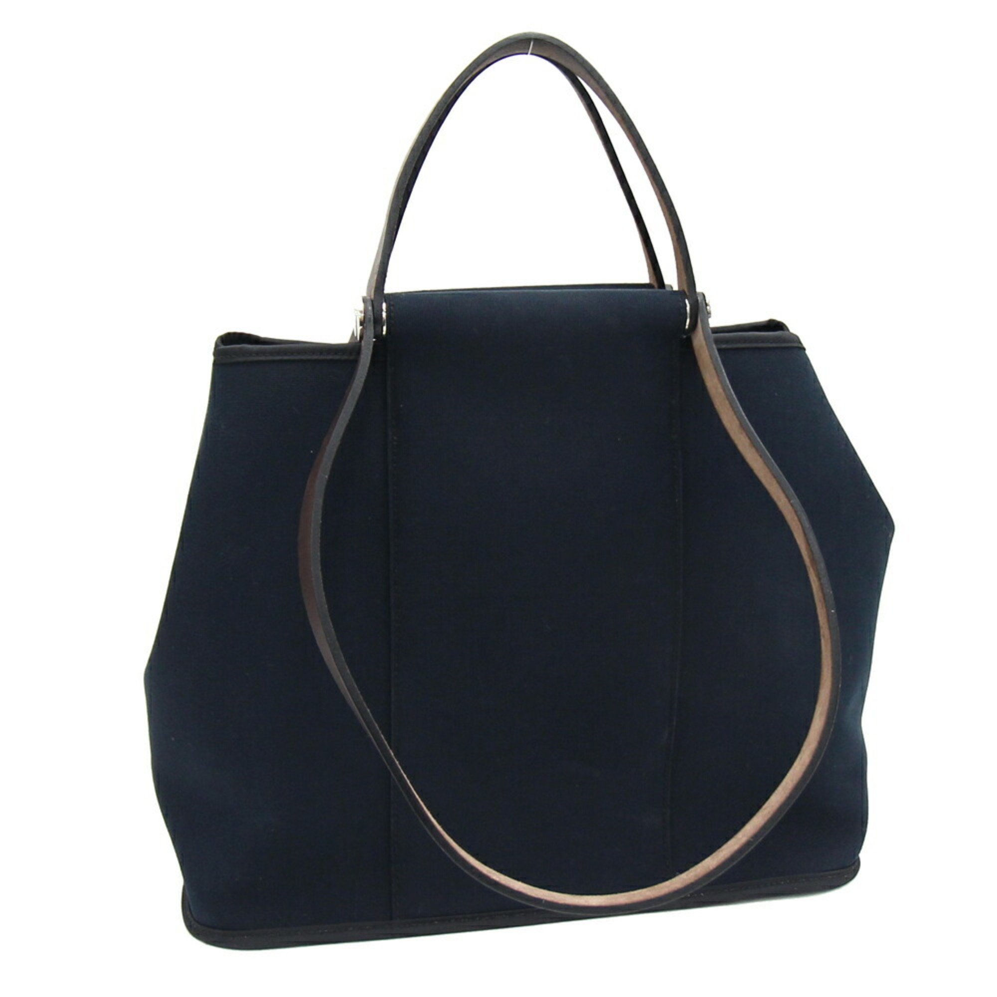 Hermes handbag Cabag PM black canvas leather □M stamped 2009 production tote bag shoulder ladies HERMES