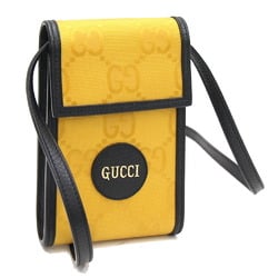 Gucci Shoulder Bag Off the Grid 625599 Yellow Black Canvas Leather Pochette Smartphone GG GUCCI
