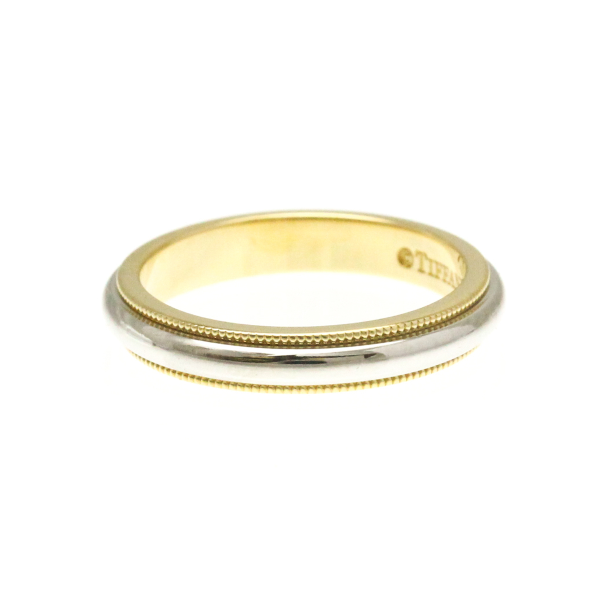 Tiffany Classic Milgrain Ring Platinum,Yellow Gold (18K) Fashion No Stone Band Ring Gold,Silver