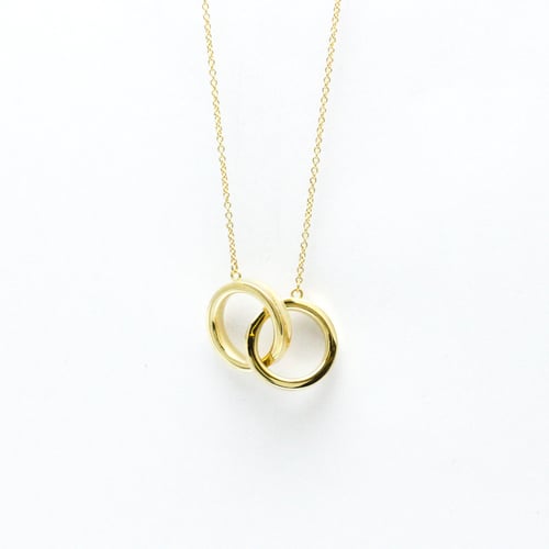Tiffany Interlocking Necklace Yellow Gold (18K) No Stone Men,Women Fashion Pendant Necklace (Gold)