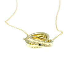 Tiffany Interlocking Necklace Yellow Gold (18K) No Stone Men,Women Fashion Pendant Necklace (Gold)