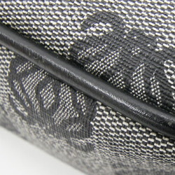 LOEWE Shoulder Bag Grey Black PVC Leather Anagram Women's