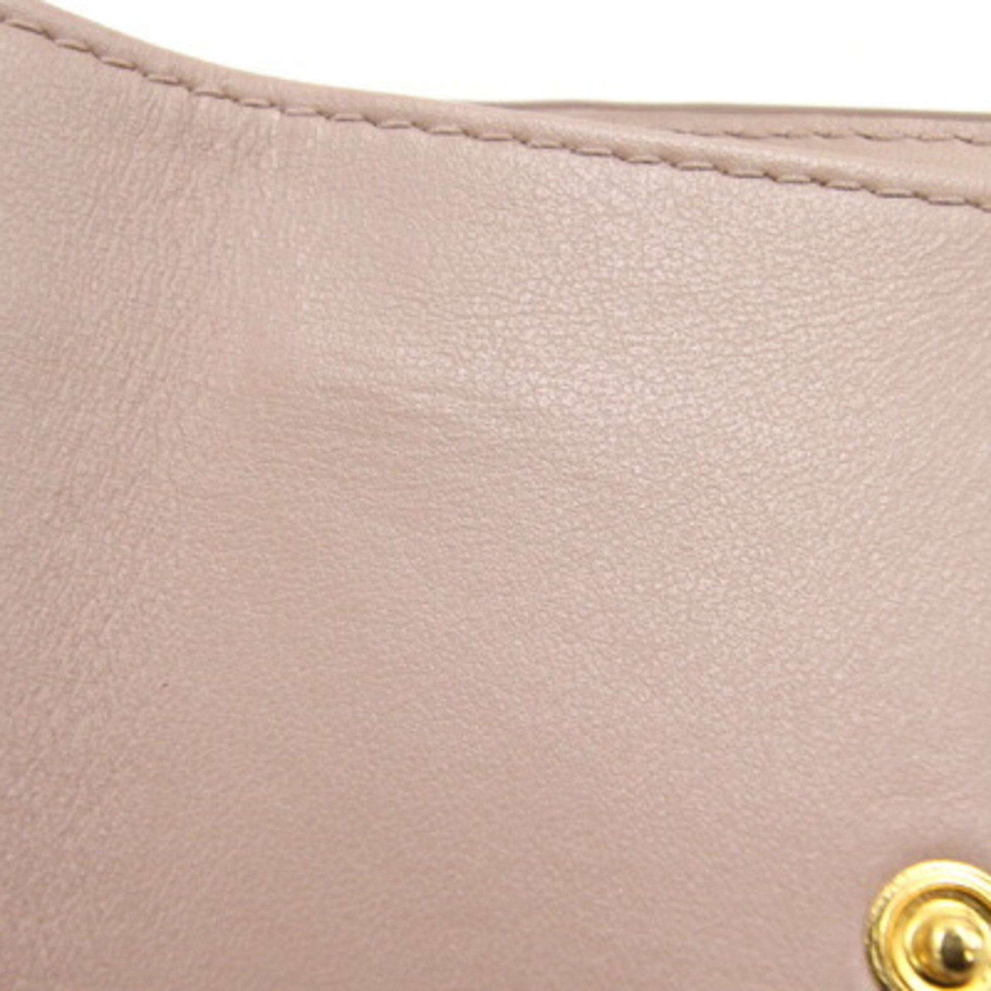 Prada Tri-fold Wallet 1MH021 Beige Leather Compact Small Women's PRADA