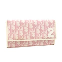 Christian Dior Women's Bi-fold Long Wallet White Pink Canvas TCD43016 Trotter 2 C200452