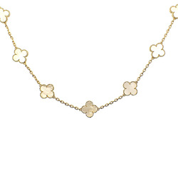 Van Cleef & Arpels Alhambra Long Necklace for Women, White Mother of Pearl, K18YG, 45.5g, 20 Motifs, Flower VCAR2100, VCA A6047279