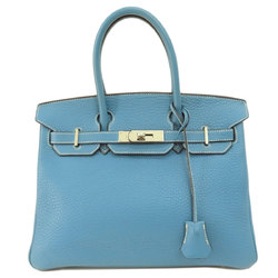 Hermes Birkin 30 Blue Jean Handbag Taurillon Women's HERMES