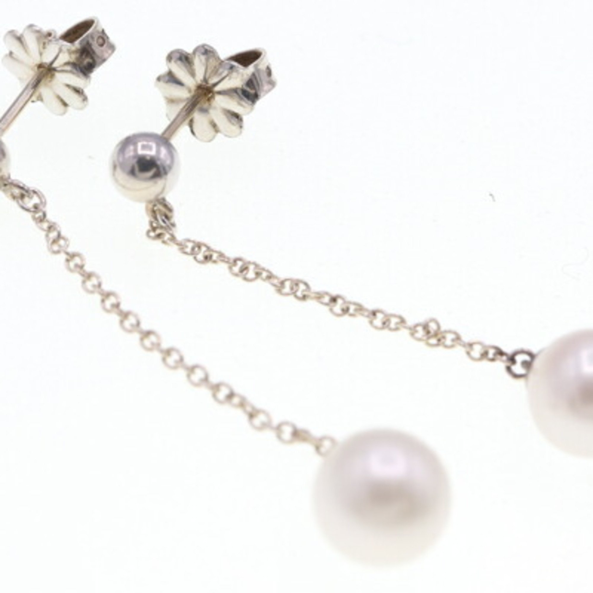 Tiffany & Co. Earrings Drop Freshwater Pearl Chain Swing Stud Ball Women's TIFFANY CO