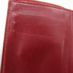 Chanel Bi-fold Wallet A01428 Caviar Skin Red Compact Coco Mark Women's CHANEL