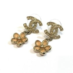 CHANEL Coco Flower Motif Earrings, Pink, Boxed, Plated, KB-8142