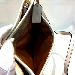 Coach COACH PVC shoulder bag, body beige x white F29210, brown interior, outlet KB-8231