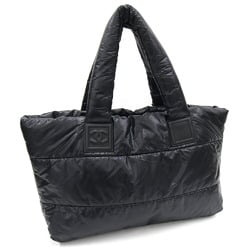 Chanel Tote Bag Coco Cocoon GM 7107 Black Nylon Women's Quilted Mark CHANEL