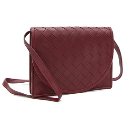 Bottega Veneta Shoulder Bag Intrecciato 577812 Bordeaux Leather Wallet Women's BOTTEGA VENETA