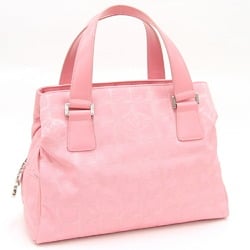 Chanel Handbag New Travel Line A30916 Pink Nylon Canvas Leather Hand Tote Coco Mark Women's CHANEL