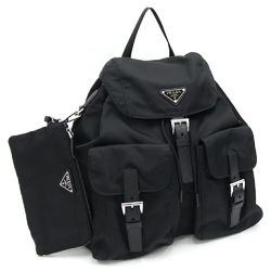 Prada Backpack 1BZ811 Black Nylon Leather Women's PRADA