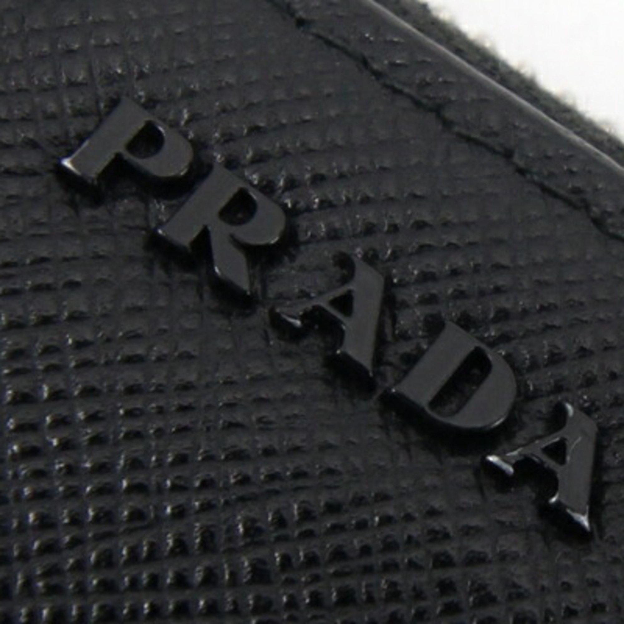 Prada Round Long Wallet 2ML317 Black Leather Men's PRADA
