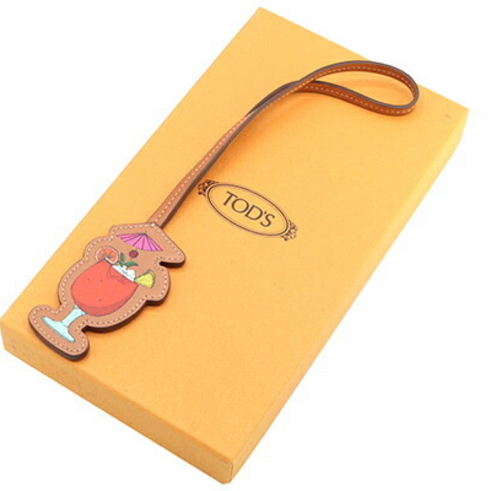 Tod's Bag Charm and Tarella Collaboration Island Brown Leather Cocktail Limited Edition Women's TOD'S