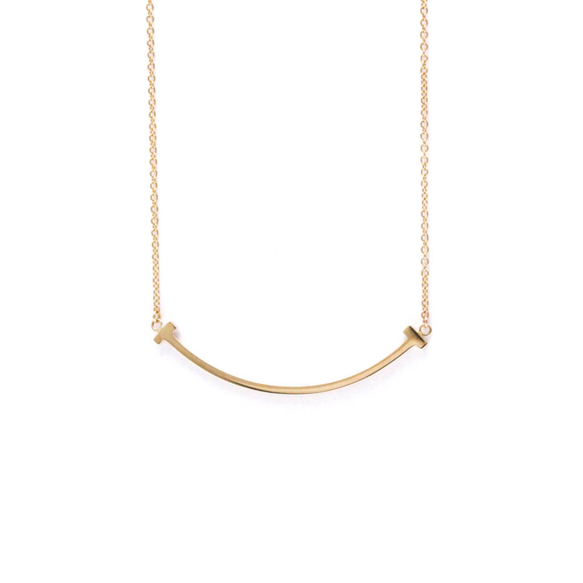 Tiffany Smile Pink Gold (18K) No Stone Women's Fashion Pendant Necklace (Pink Gold)