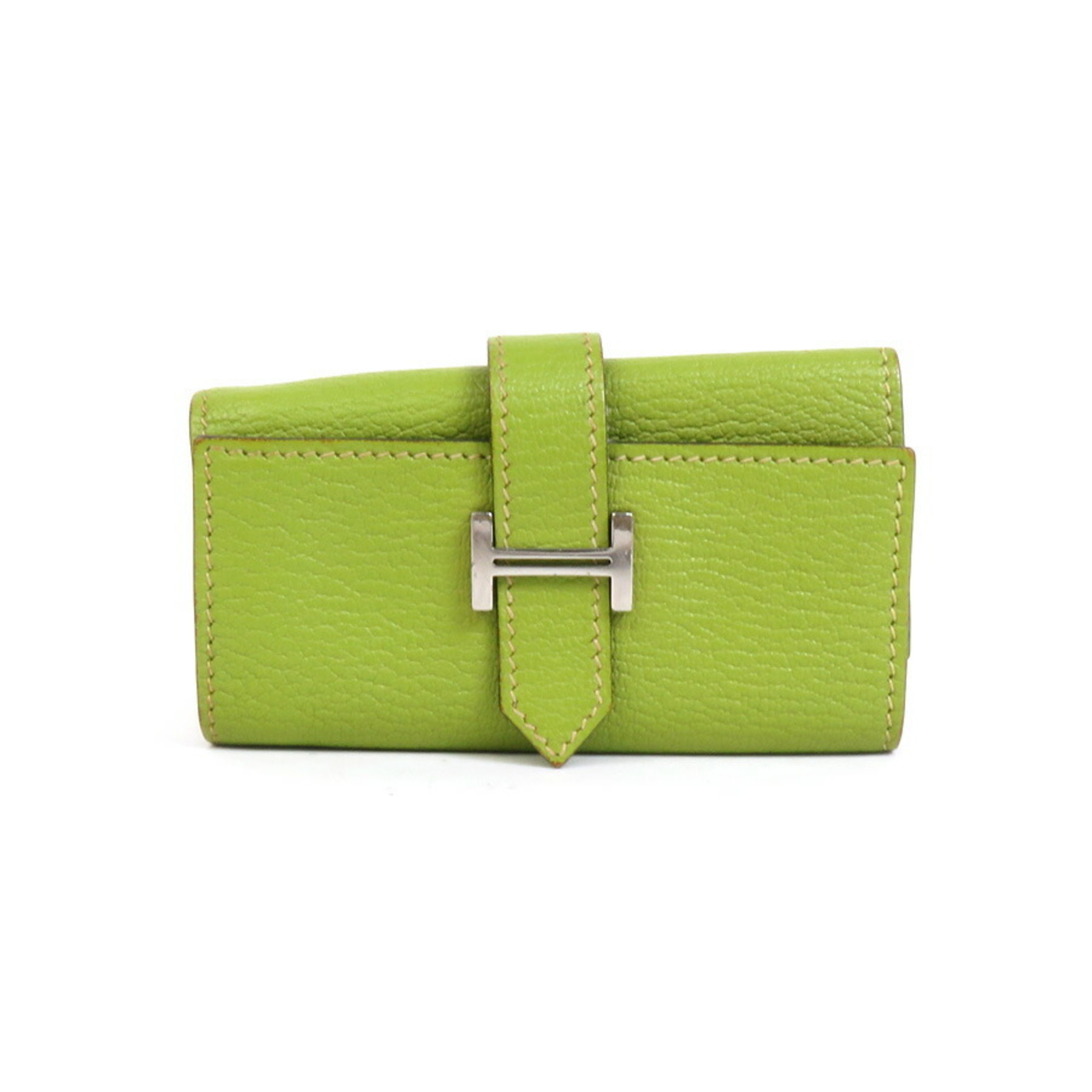 Hermes HERMES Key Case Bearn 4-Key Chevre Mysore Yellow Green Unisex r9995f