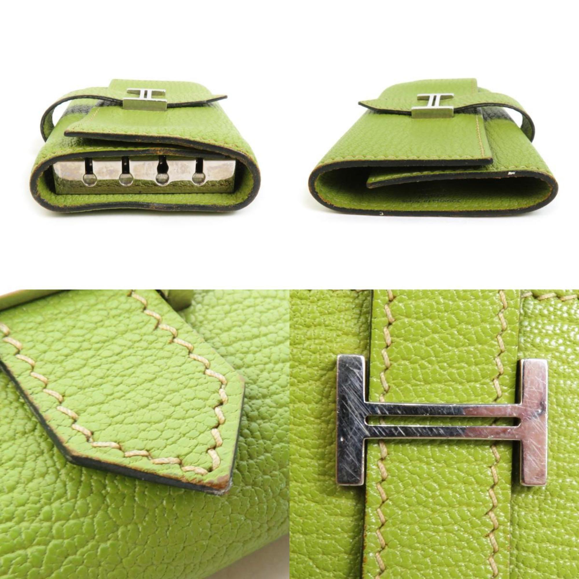 Hermes HERMES Key Case Bearn 4-Key Chevre Mysore Yellow Green Unisex r9995f