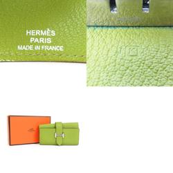 Hermes HERMES Key Case Bearn 4-Key Chevre Mysore Yellow Green Unisex r9995f