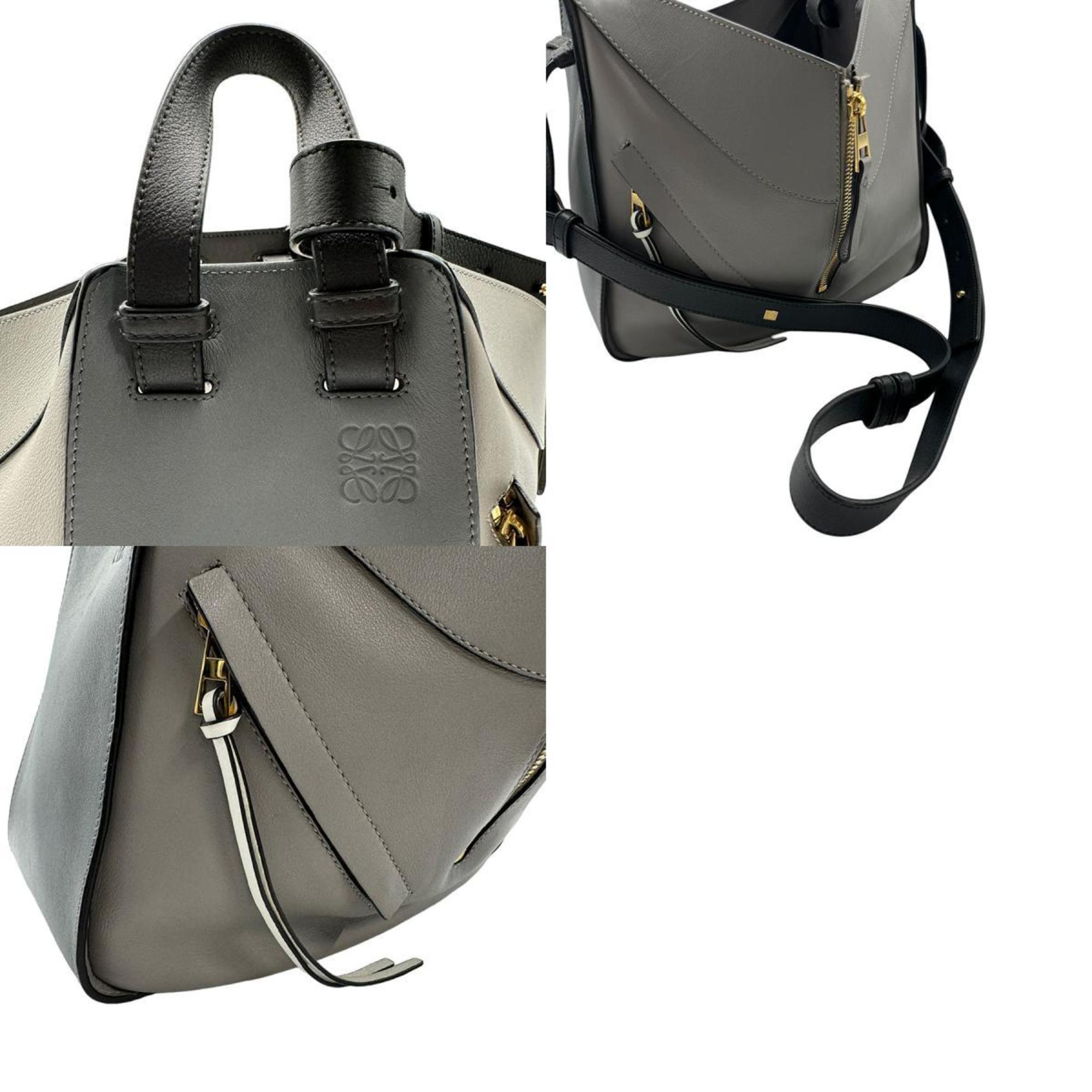 LOEWE Handbag Shoulder Bag Hammock Leather Gray x Light Women's z0384