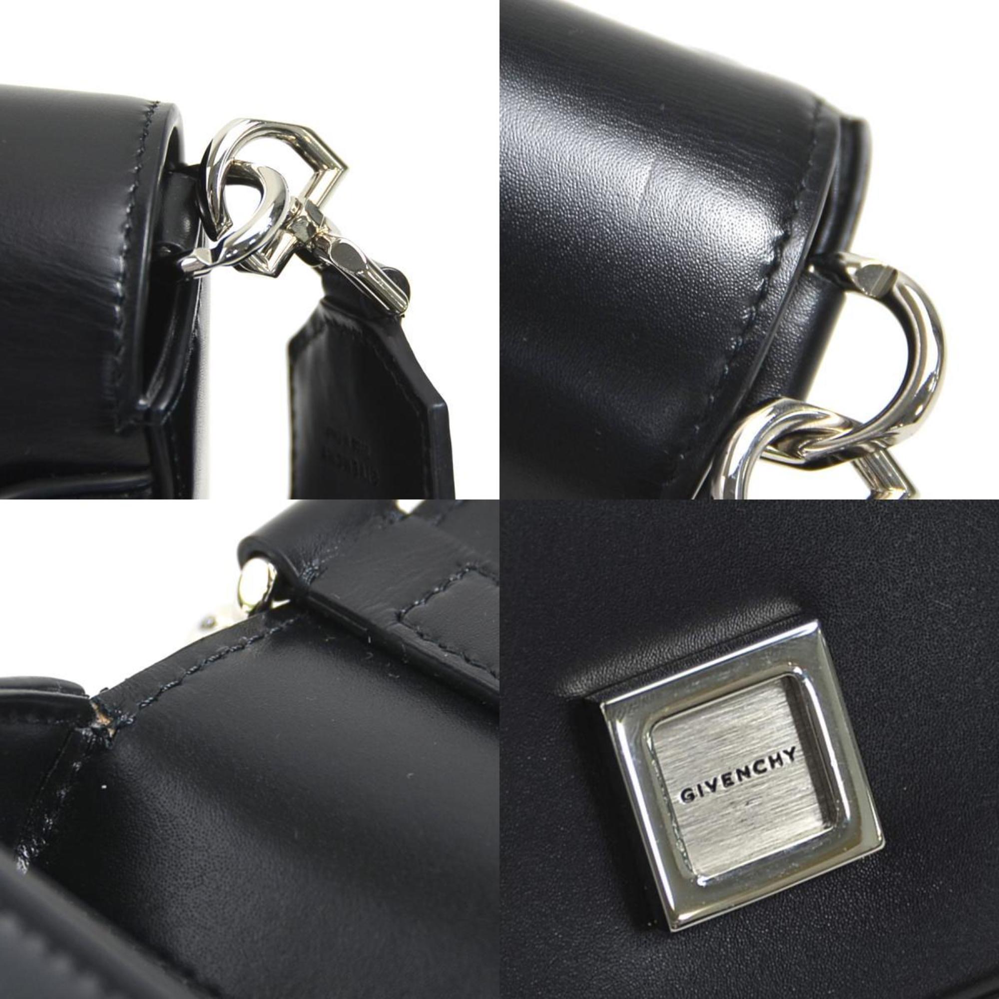 Givenchy Shoulder Bag Small 4G Leather Black Silver Women's 99886f
