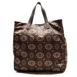 PRADA handbag tote bag nylon/leather brown/multicolor women's w0128g