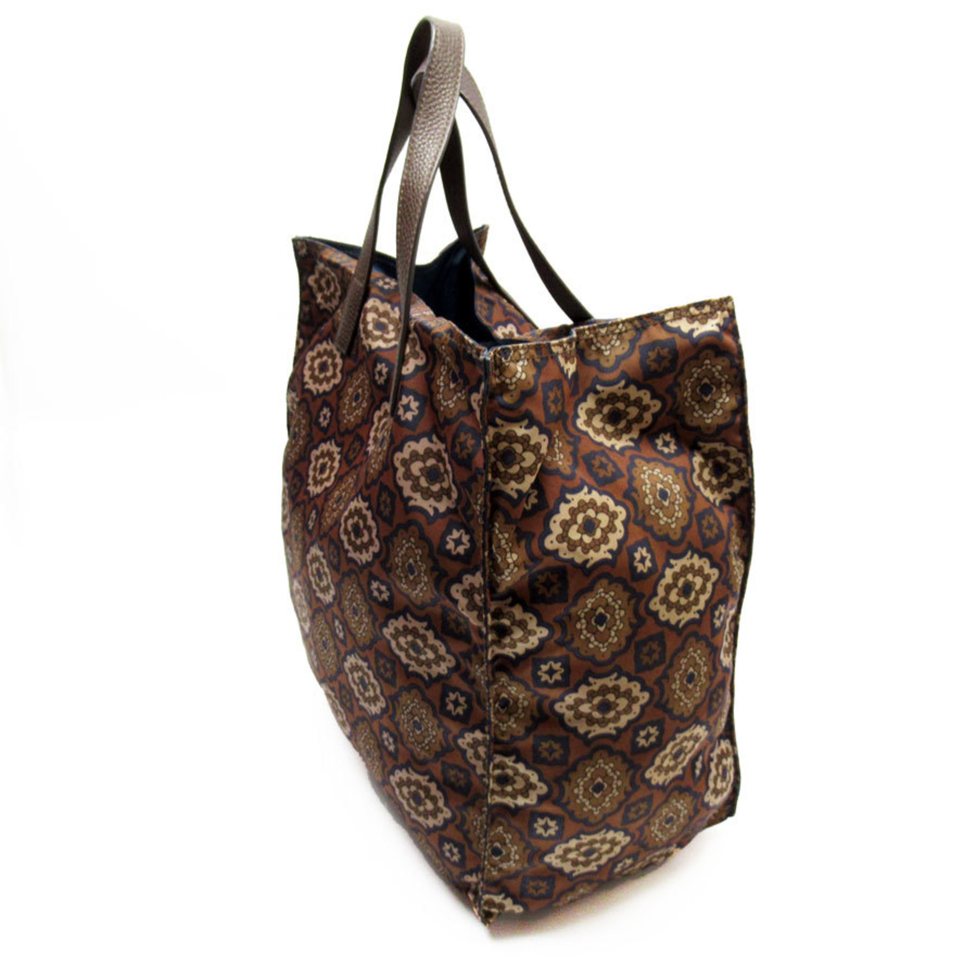 PRADA handbag tote bag nylon/leather brown/multicolor women's w0128g