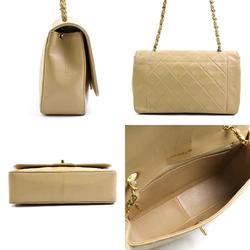 CHANEL Shoulder Bag Matelasse Leather/Metal Beige/Gold Women's e58484a