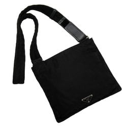 PRADA shoulder bag nylon black silver unisex w0127f