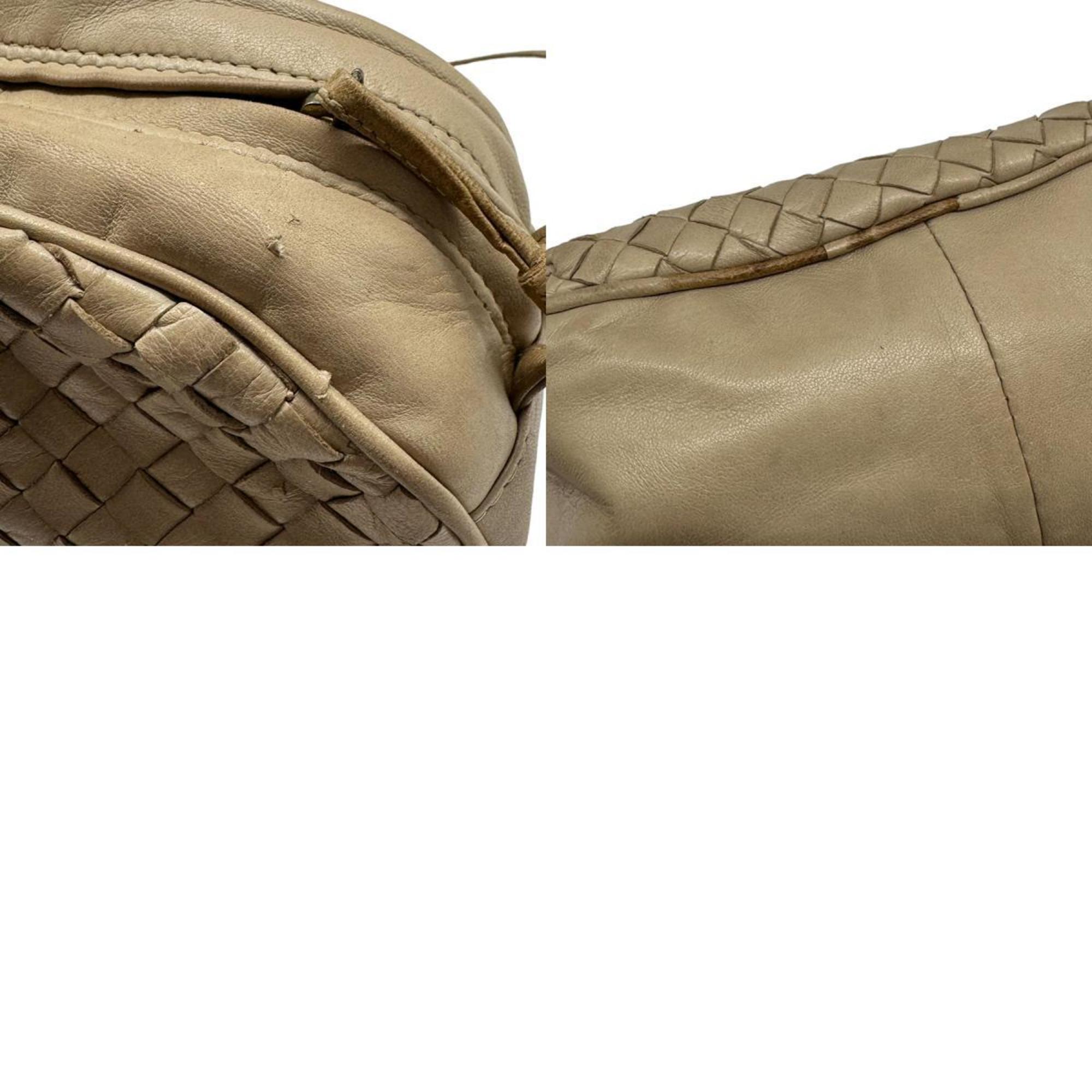 BOTTEGA VENETA Shoulder Bag Intrecciato Leather Beige Women's z0377