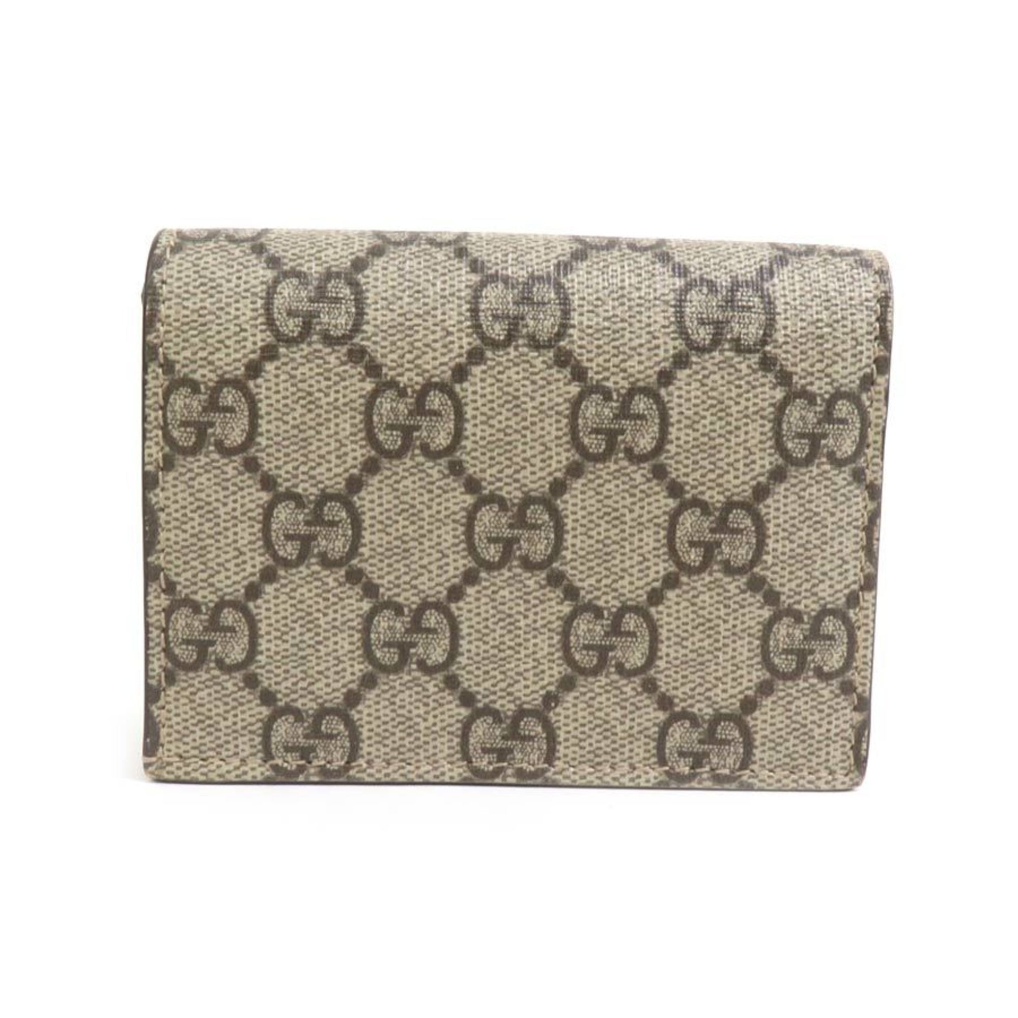 GUCCI Bi-fold wallet GG Supreme canvas beige brown unisex 508757 e58495