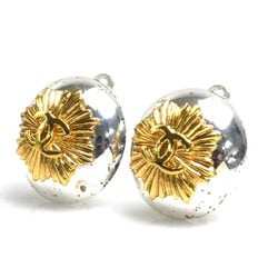 CHANEL Coco Mark Metal Earrings Silver/Gold Women's e58498a