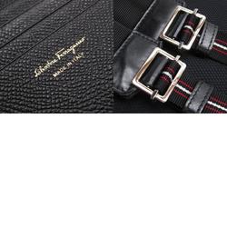 Salvatore Ferragamo Bi-fold Wallet Vara Ribbon Leather Black Gold Women's w0131g