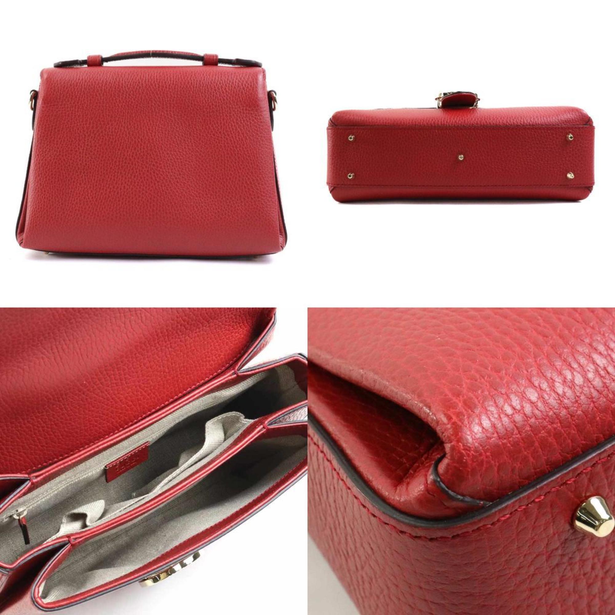 GUCCI Handbag Shoulder Bag Interlocking G Leather/Metal Dark Red/Gold Women's 510302 e58443f