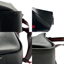 LOEWE Handbag Shoulder Bag Hammock Leather Black/Red/Burgundy Women's z0356