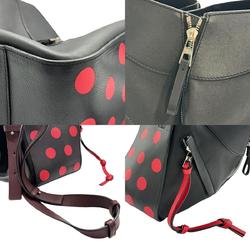 LOEWE Handbag Shoulder Bag Hammock Leather Black/Red/Burgundy Women's z0356