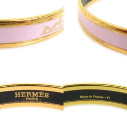 Hermes HERMES Bangle Bracelet Emaille Metal/Enamel Gold/Light Pink Women's e58479f