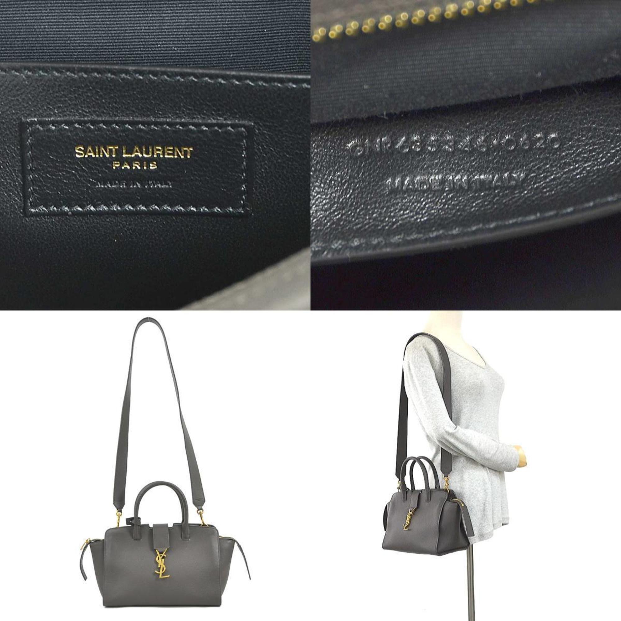 Saint Laurent SAINT LAURENT Handbag Shoulder Bag Downtown Baby Leather Grey Women's 635346 99888f