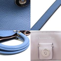 Christian Dior Handbag Shoulder Bag Cannage Leather Purple Blue Women's a0311