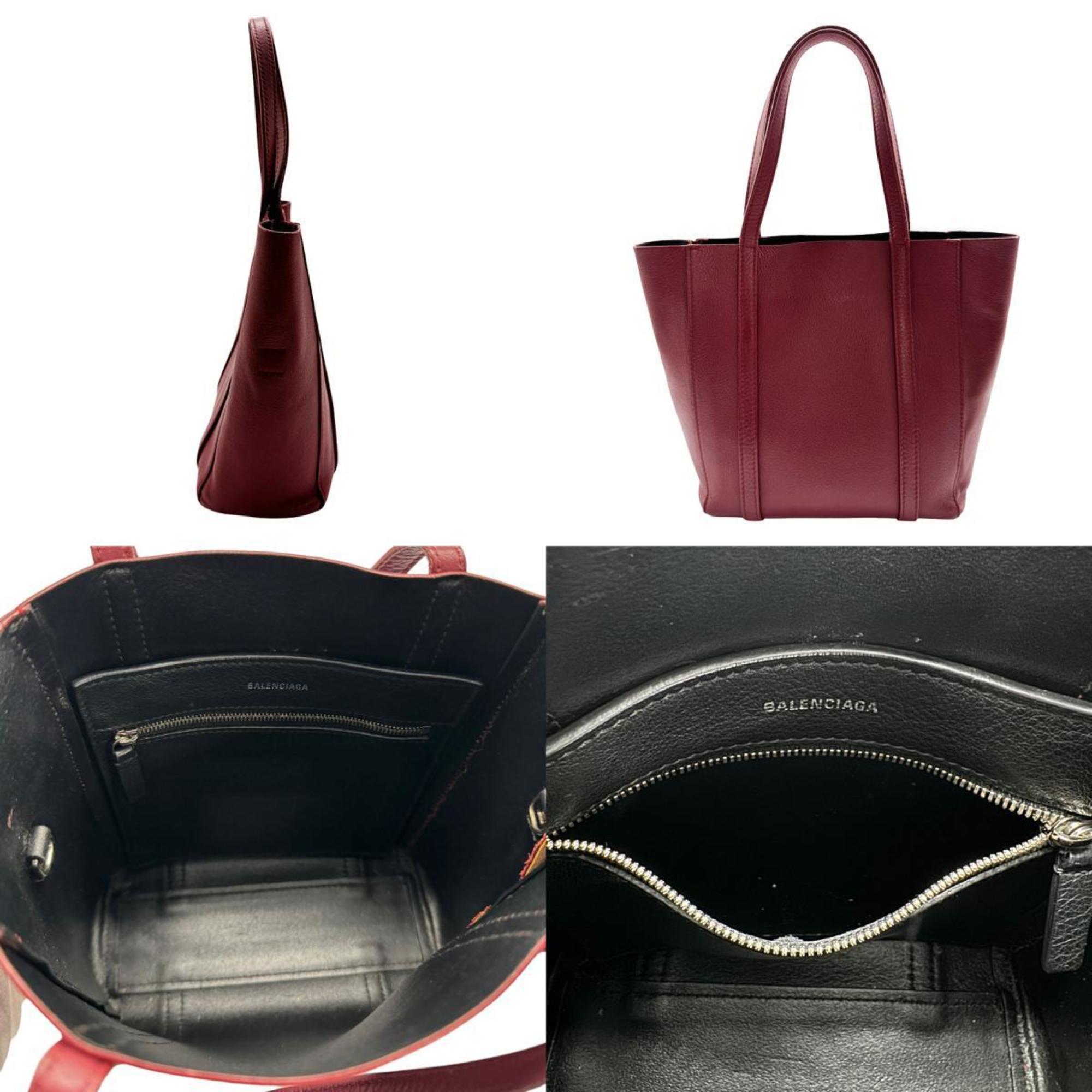 BALENCIAGA Handbag Shoulder Bag Everyday XXS Leather Bordeaux Unisex z0369