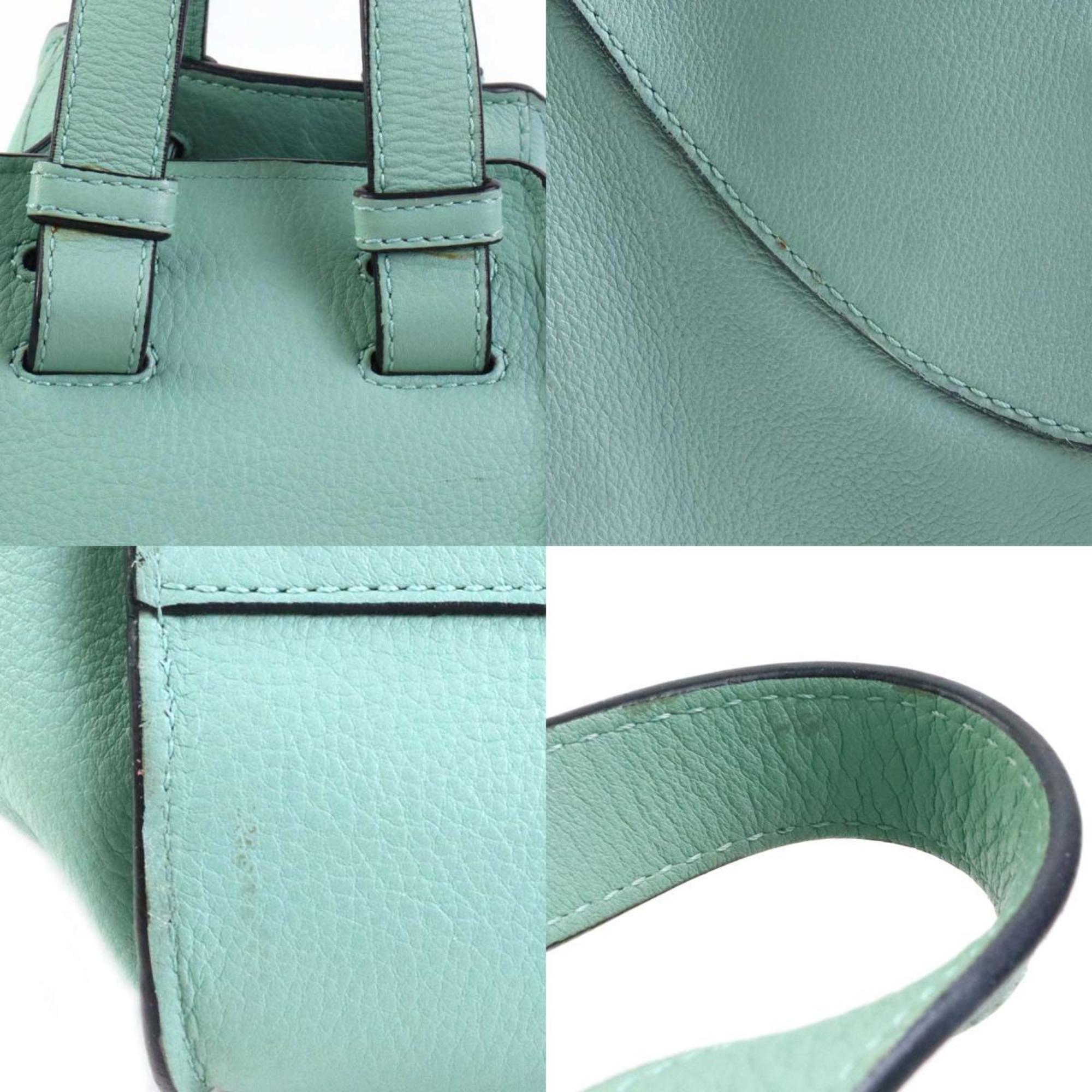LOEWE Handbag Shoulder Bag Hammock Leather Pale Green Women's a0312