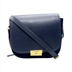 Saint Laurent shoulder bag leather/suede navy gold women's z0350