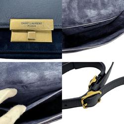 Saint Laurent shoulder bag leather/suede navy gold women's z0350