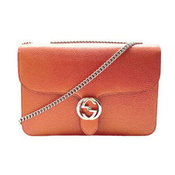 GUCCI Shoulder Bag Interlocking G Leather Orange Women's 510303 z0381